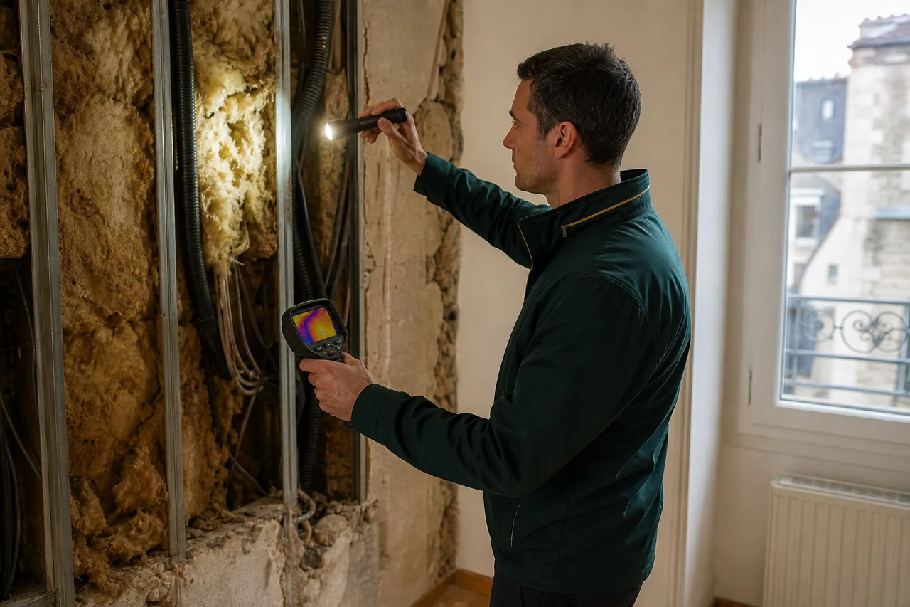 Expert en bâtiment VeridiQ en inspection technique d’un logement — Isolation et ventilation : expert en bâtiment et caméra thermique