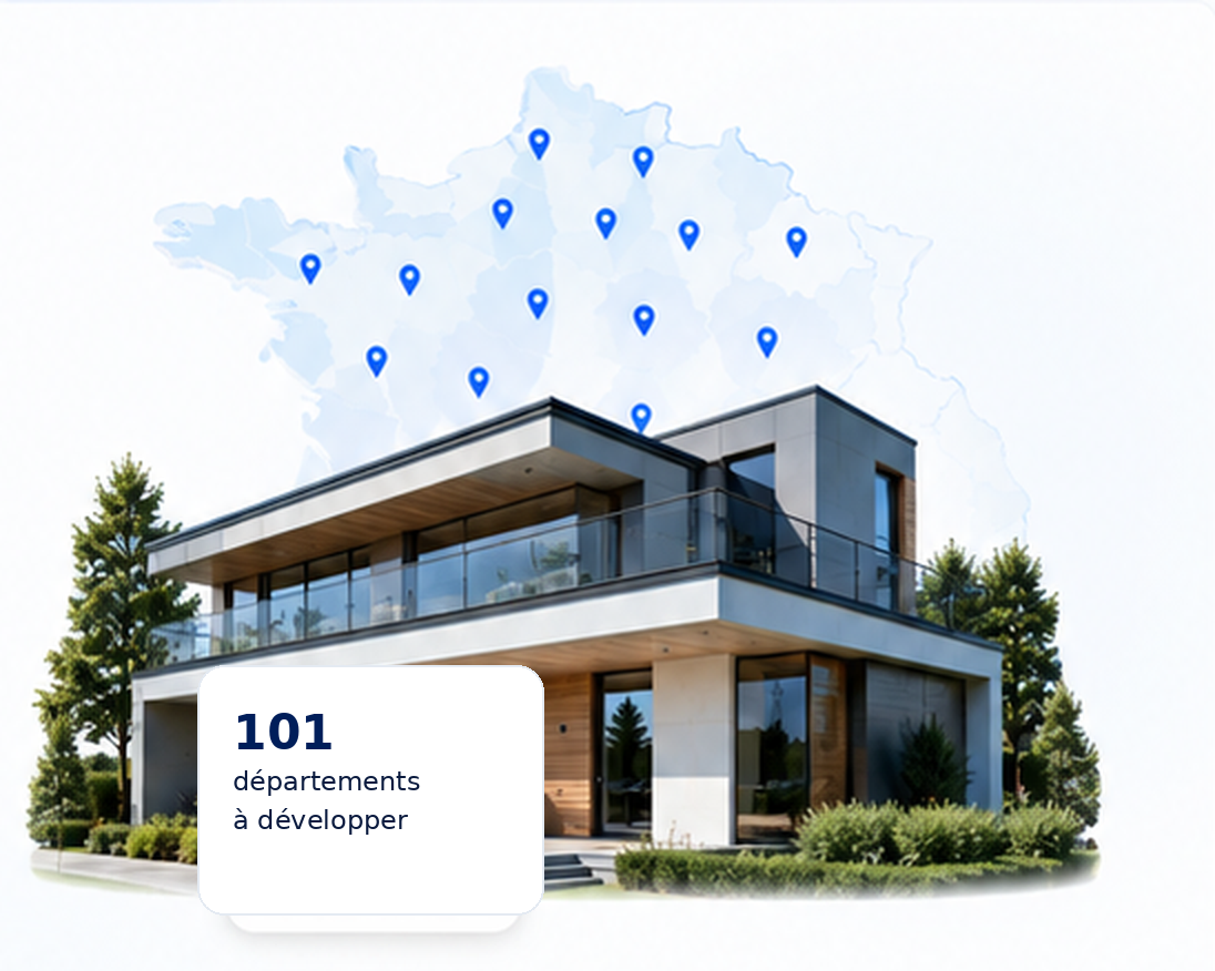 101 départements à développer : carte de France et bien inspecté VeridiQ